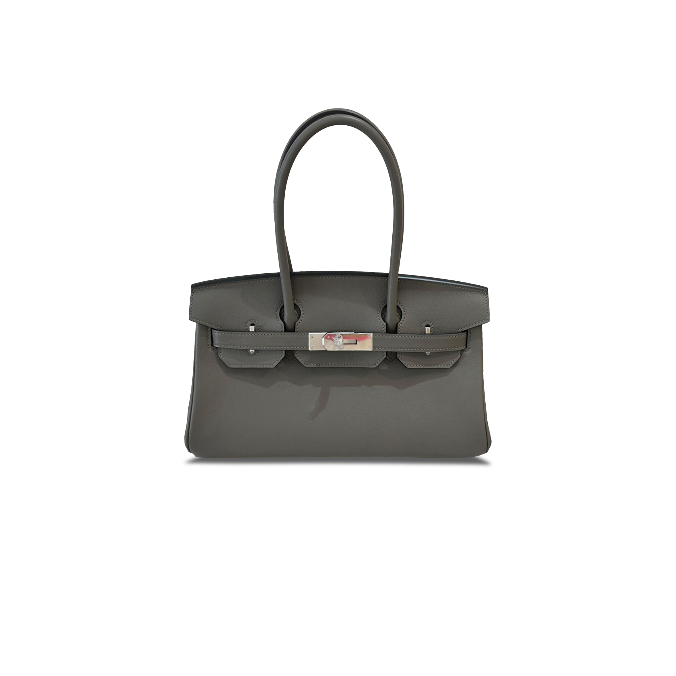 HERMES MASTER BIRKIN MINI 29 LEATHER SHOULDER BIRKIN SILVER BUCKLE GRAY BAG 4341856341 (29*19*16cm)